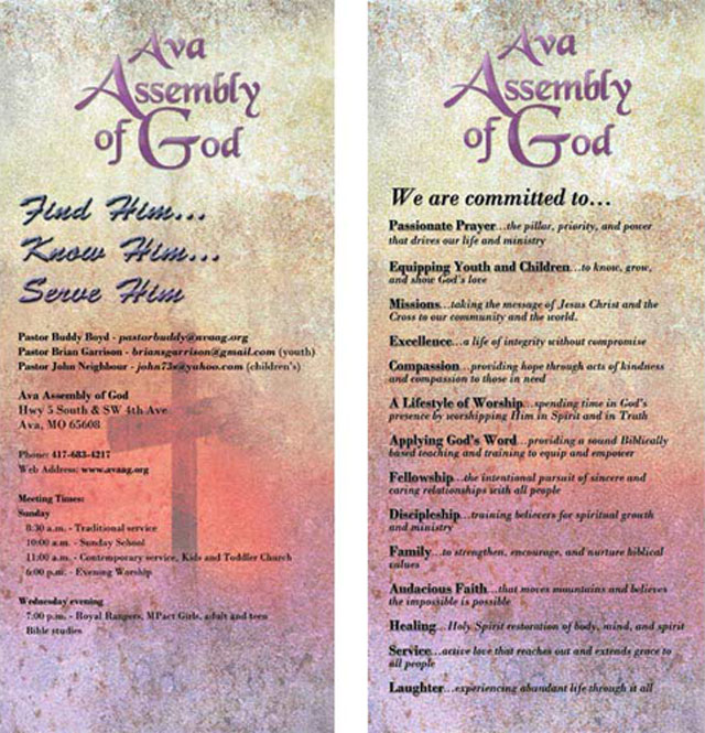 Ava Assembly of God Rack Card