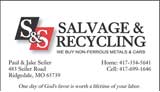 S&S Salvage business card