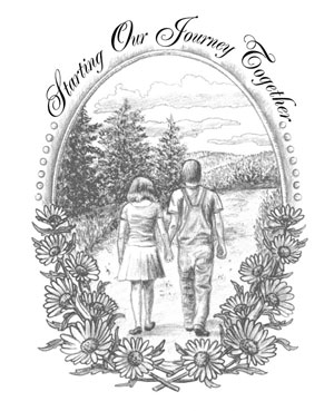 Country Couple Hand Drawn Wedding Card.